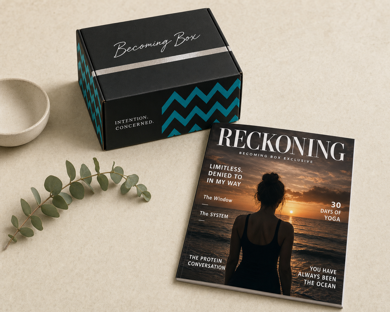 The Reckoning box — magazine, wearable, and curated lifestyle products